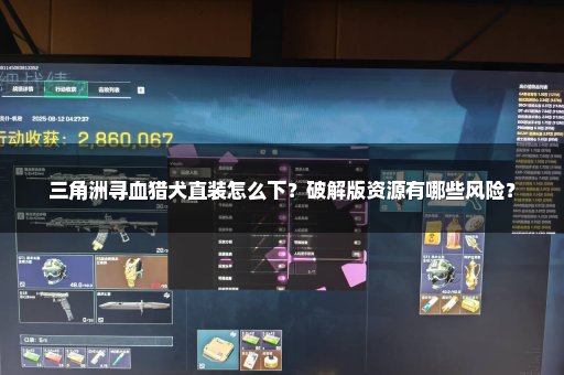 三角洲寻血猎犬直装怎么下？破解版资源有哪些风险？